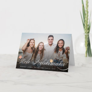 Mele Kalikimaka Classic Script-julfoto Helgkort