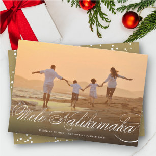 Mele Kalikimaka Classic Script-julfoto Julkort