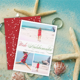 Mele Kalikimaka Classic-skript jul 3-foto Julkort