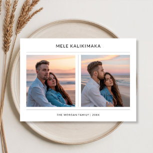 Mele Kalikimaka Coastal Sunset Couple Photo Julkort