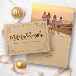 Mele Kalikimaka Confetti Chic julfoto Folierat Kort
