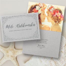 Mele Kalikimaka Confetti och Stars Julfoto Folierat Kort