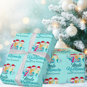 Mele Kalikimaka Cute Anpassningsbar Sjöjungfru jul Presentpapper