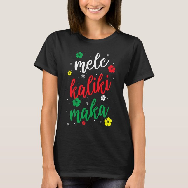 Mele Kalikimaka Cute Flower jul Hawaiian App T Shirt (Framsida)