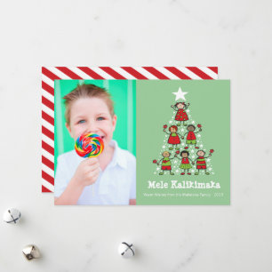 Mele Kalikimaka Cute Roligt Julgran Kids Photo Julkort