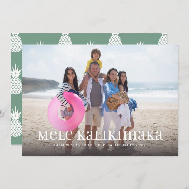 Mele Kalikimaka Enstaka Foto  Julkort (Fram/baksida)