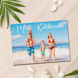 Mele Kalikimaka Family Photo Beach jul Julkort