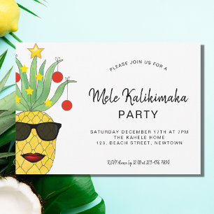 Mele Kalikimaka-fest firande ananas inbjudan