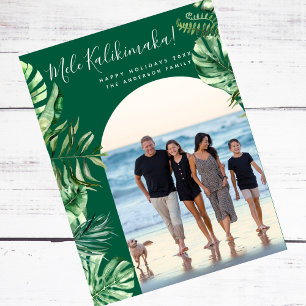 Mele Kalikimaka Festive Grönt Photo Arch jul Helg Vykort