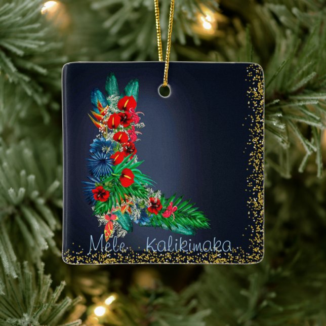 Mele Kalikimaka Flowers jul Ornament (Träd)