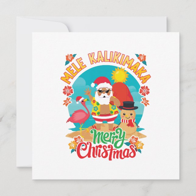 Mele Kalikimaka för en Bright Hawaiian-jul Inbjudningar (Baksida)