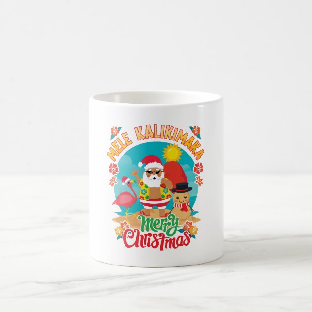 Mele Kalikimaka för en Bright Hawaiian-jul Kaffemugg (Center)