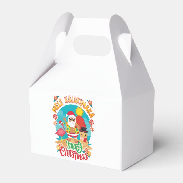 Mele Kalikimaka för en Bright Hawaiian-jul Presentaskar (Framsidan Sidan)