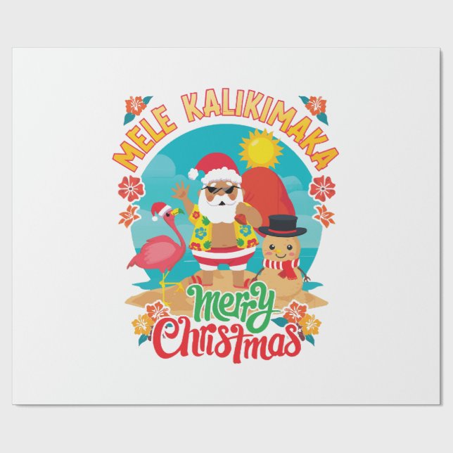 Mele Kalikimaka för en Bright Hawaiian-jul Presentpapper (Platt)