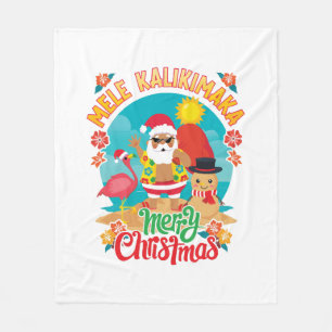 Mele Kalikimaka för en ljus hawaiiansk jul Fleecefilt