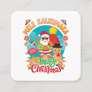 Mele Kalikimaka för en ljus hawaiiansk jul Fyrkantigt Visitkort
