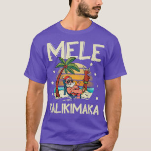 Mele Kalikimaka Funny Santa Handflatan för Sommer T Shirt
