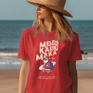 Mele Kalikimaka - Funny Santa Hawaiian jul T Shirt
