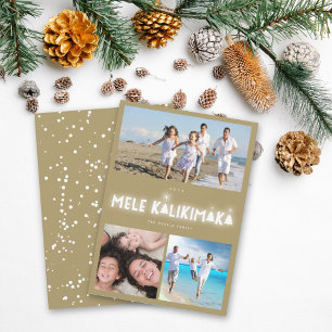 Mele Kalikimaka Glow 3 Photo Collage jul Julkort