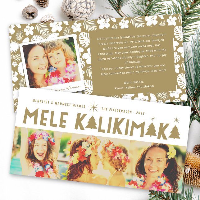 Mele Kalikimaka Glow jul 3 Photo Collage Julkort (Skapare uppladdad)