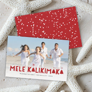 Mele Kalikimaka Glow Modern Julgranar Photo Julkort