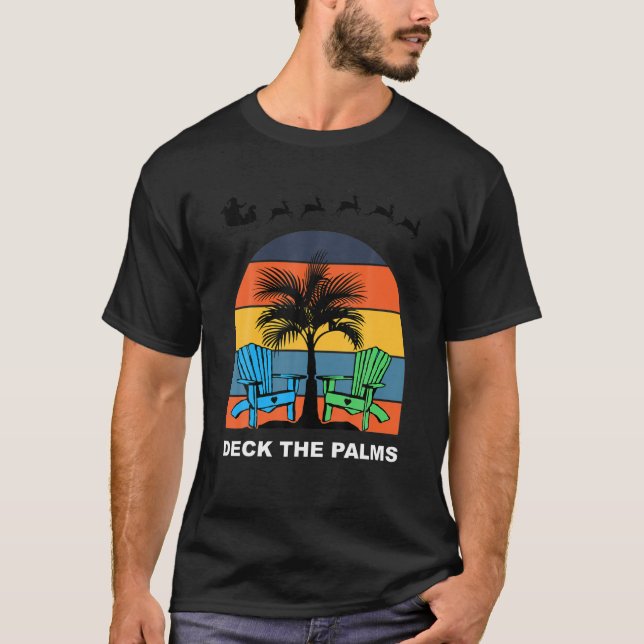 Mele Kalikimaka God jul Hawaii Deck Pa T Shirt (Framsida)