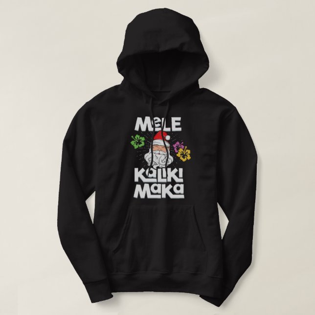 Mele Kalikimaka God jul Hawaii Hawaiian Hoodie (Design framsida)