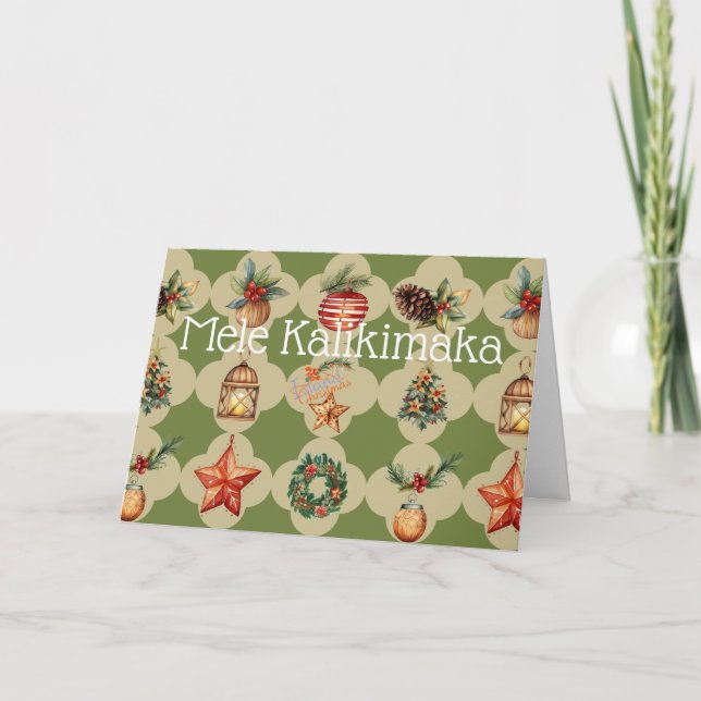 Mele Kalikimaka God jul Hawaiian Helgkort (Framsida)