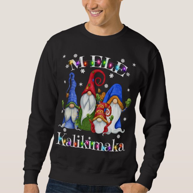 Mele Kalikimaka God jul Hawaiian Nordic Gn Lång Ärmad Tröja (Framsida)