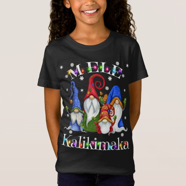Mele Kalikimaka God jul Hawaiian Nordic Gn T Shirt (Framsida)