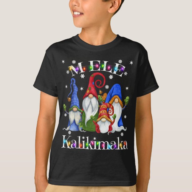 Mele Kalikimaka God jul Hawaiian Nordic Gn T Shirt (Framsida)