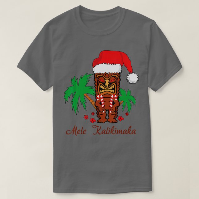 Mele Kalikimaka God jul Hawaiian Tiki T Shirt (Design framsida)