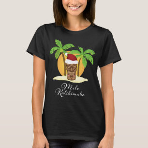 Mele Kalikimaka God jul Hawaiian Tiki T Shirt