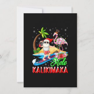 Mele Kalikimaka God Jul Hawaiiansk Flamingo Tomte Inbjudningar