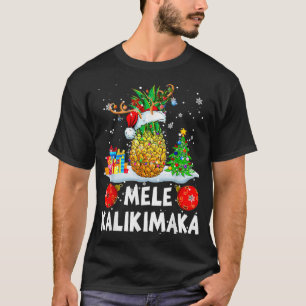 Mele Kalikimaka God jul Santa Reindeer Pineappl T Shirt