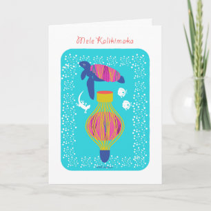 Mele Kalikimaka (God jul) sköldpadda, fisk Helgkort
