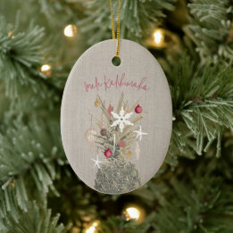 Mele Kalikimaka Gräs, Personlig jul Julgransprydnad Keramik