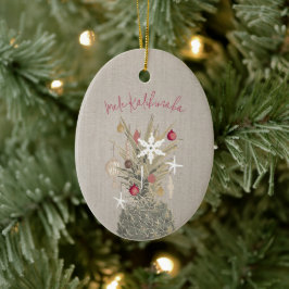 Mele Kalikimaka Gräs, Personlig jul Julgransprydnad Keramik