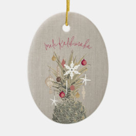 Mele Kalikimaka Gräs, Personlig jul Julgransprydnad Keramik