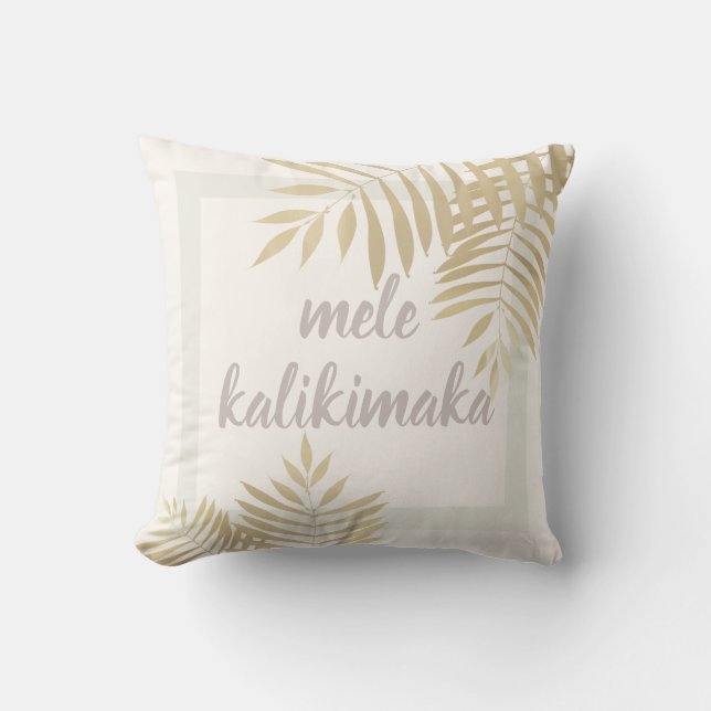 Mele Kalikimaka Guld Handflatan Träd Dekorativ kud Kudde (Framsida)