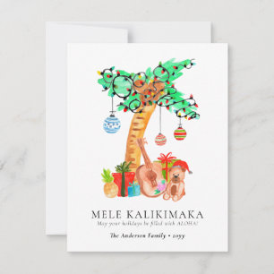 Mele Kalikimaka Handflatan Guitar Hawaiian jul Julkort