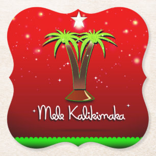 Mele Kalikimaka Handflatan Träd för Julafton Underlägg Papper