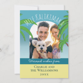 Mele Kalikimaka Handflatan träd Photo Julkort