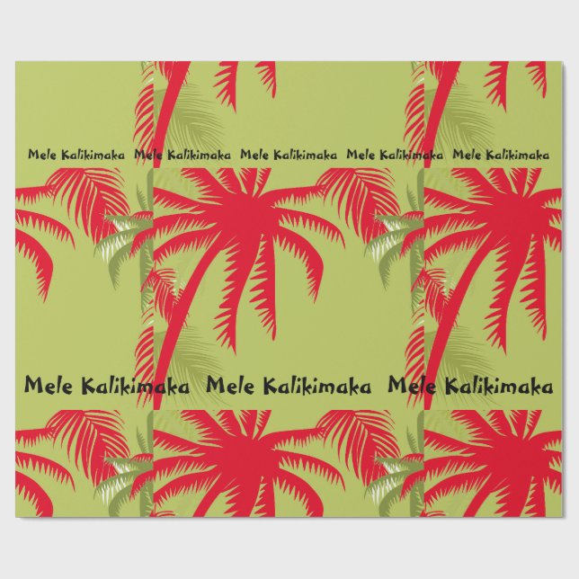 Mele Kalikimaka Handflatan Träd Presentpapper (Platt)