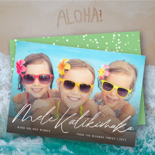 Mele Kalikimaka Handwrite-skript julfoto Julkort