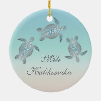 Mele Kalikimaka | Havssköldpadda, Hawaii, jul Julgransprydnad Keramik