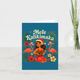 Mele Kalikimaka Hawaian Hula Flicka Jul Troca Kort