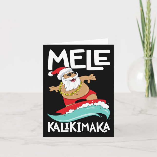 Mele Kalikimaka Hawaian Jul Hawa Surfing  Kort (Framsida)