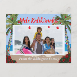 Mele Kalikimaka Hawaian Strand Personlig Foto Helg Vykort