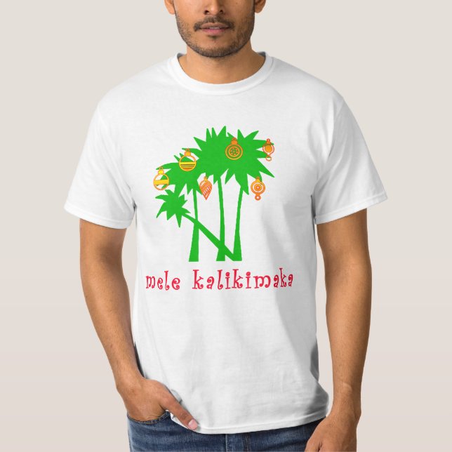 Mele Kalikimaka hawaiansk juldräkt Tee Shirt (Framsida)